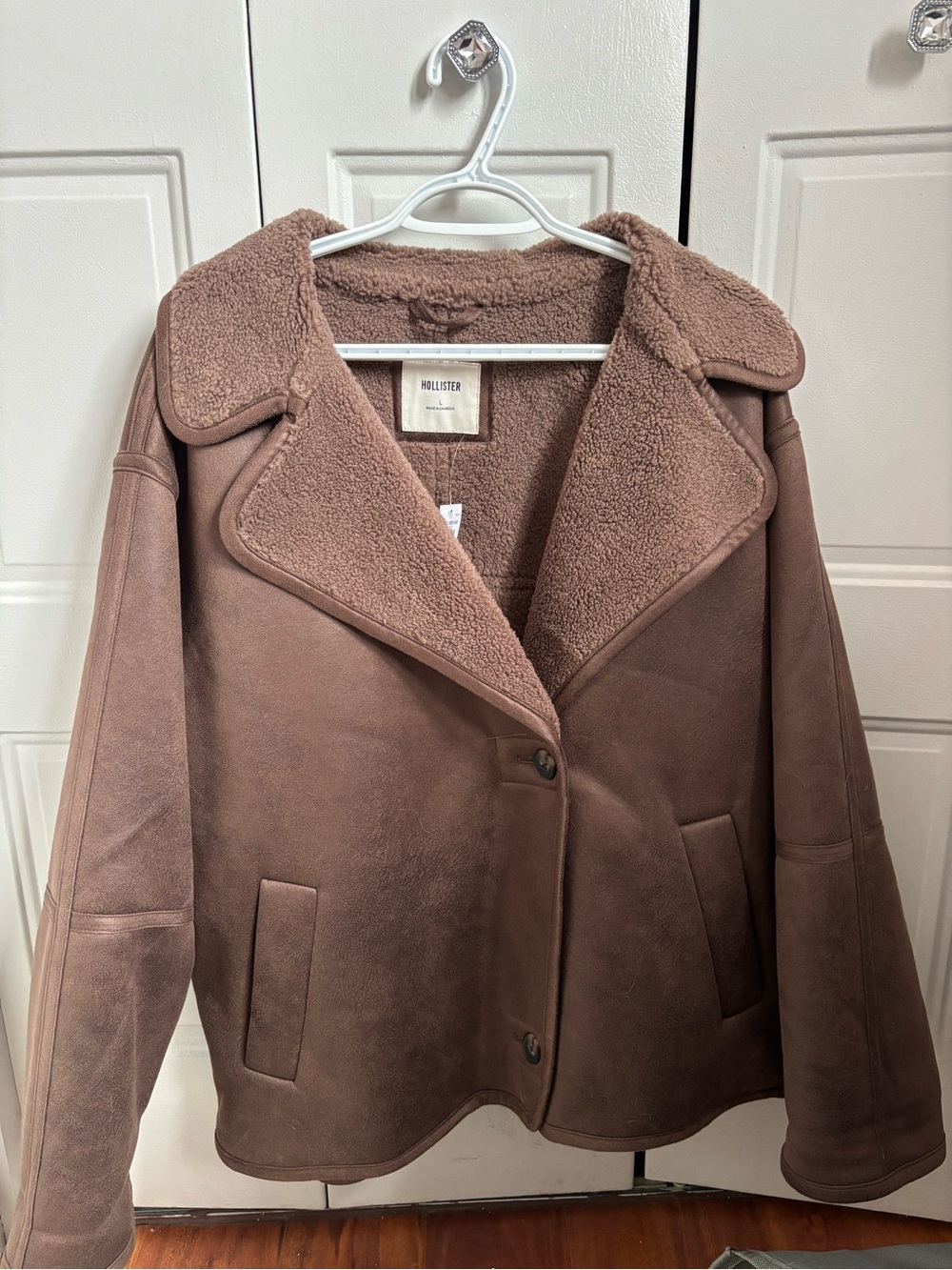 Hollister Brown Faux-Suede Teddy Jacket